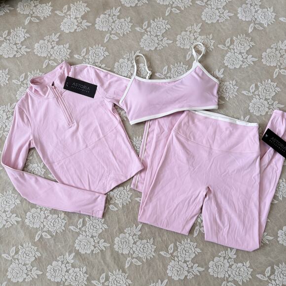 SET Active Other - Astoria Activewear Three-Piece Pink Workout Set Size Small NWT